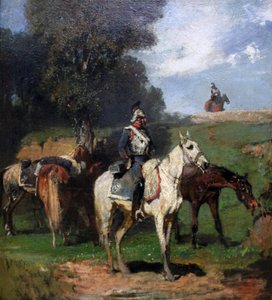Dragões fazendo uma parada de Hans von Marées